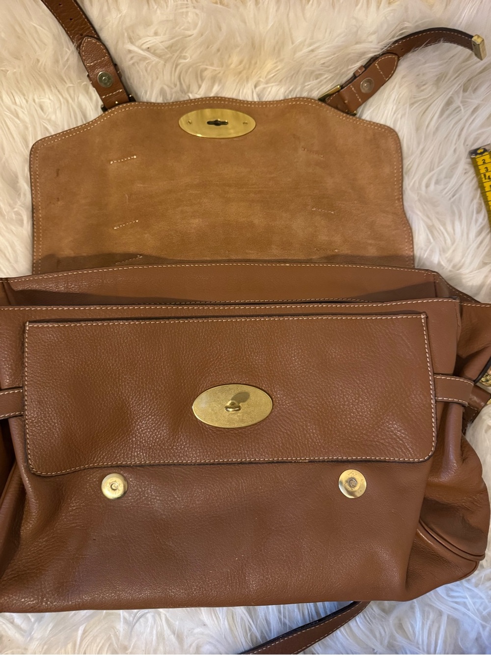 Mulberry Brown Leather Satchel with Gold Hardware - Picture 8 of 13